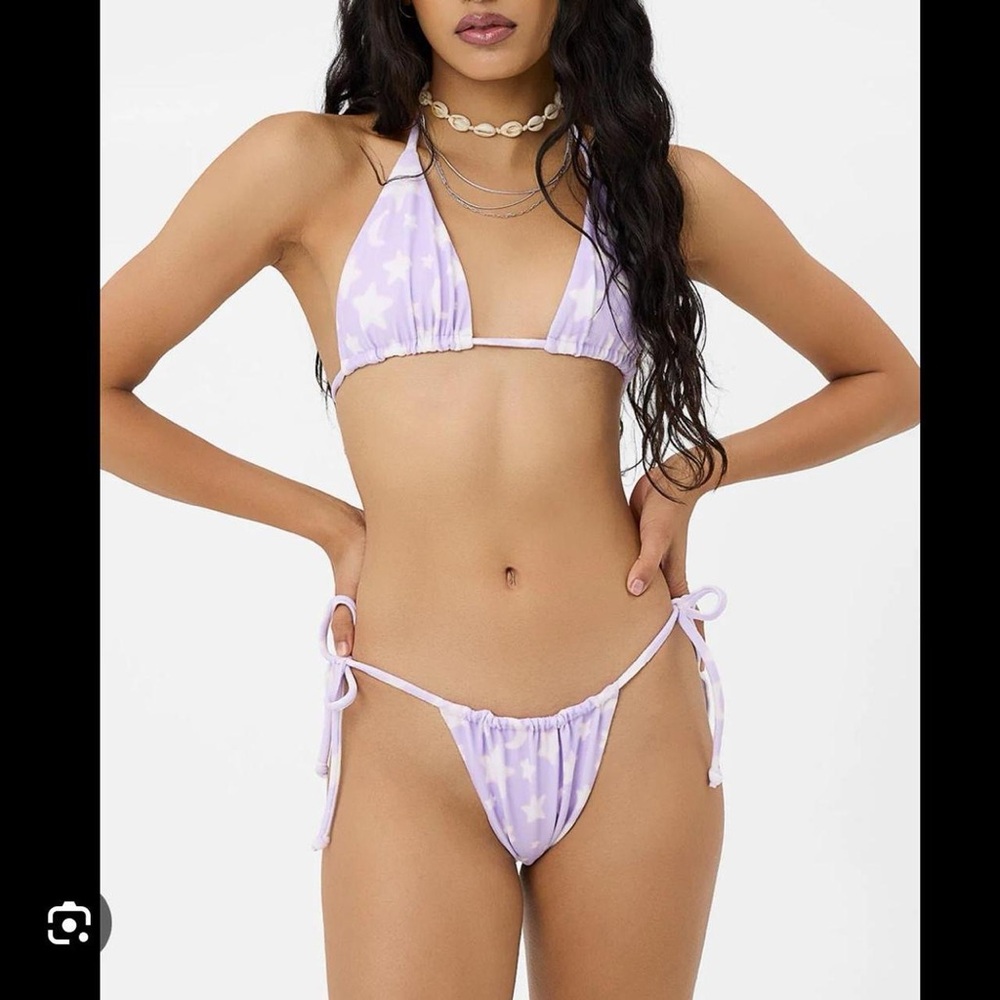 Frankie's Bikinis Lavender Starry Bikini Top - Picture 4 of 7